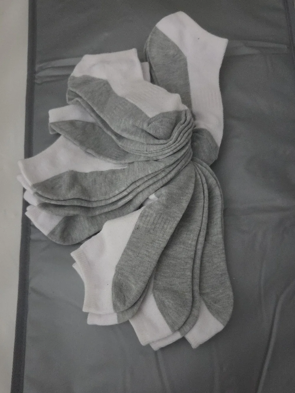 Kids Low-Cut Ankle Socks - White and Gray (6 Pair)